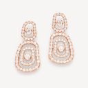 Puzzle Luce Drop Earrings in Rose Gold and White Diamonds