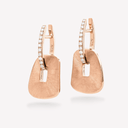 Puzzle Solo Earrings in Hand-engraved Rose Gold and White Diamonds