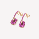 Mini Puzzle Earrings in Rose Gold and Pink Sapphire Pavé