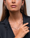 Hiroko Earrings in Rose Gold, White Gold and White Diamonds