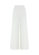 Wide-Leg Knit Pants — White