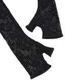 PRUNE CAPSULE GANTS MITAINES LONG LACED MITTENS BLACK
