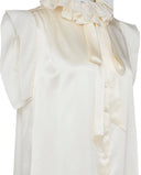 PRUNETTE TINY SLEEVE AND ROMANTIC COLLAR SHIRT IVORY