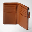 VERTICAL BILLFOLD W/ZIP POCKET CACHEMIRE TOBACCO