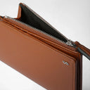 VERTICAL BILLFOLD W/ZIP POCKET CACHEMIRE TOBACCO