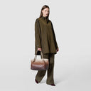 Small Secret bag crafted in shaded brown Mosaico leather.