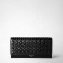 Classic black flap wallet in Mosaico leather.