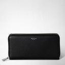 Zip around wallet crafted in black Rugiada leather.