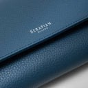 FLAP WALLET IN RUGIADA LEATHER BLUE JEANS