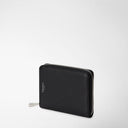 Mini Zip Wallet Rugiada Black | SERAPIAN MILANO