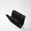 Mini Zip Wallet Rugiada Black | SERAPIAN MILANO