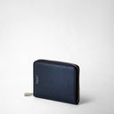 Mini Zip Wallet Rugiada Navy Blue | SERAPIAN MILANO
