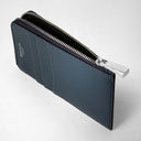 Zip Card Case Rugiada Navy Blue | SERAPIAN MILANO