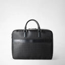 EXTRA SLIM BRIEFCASE IN STEPAN BLACK/BLACK ECLIPSE