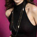 Long Navette Necklace in Rose Gold