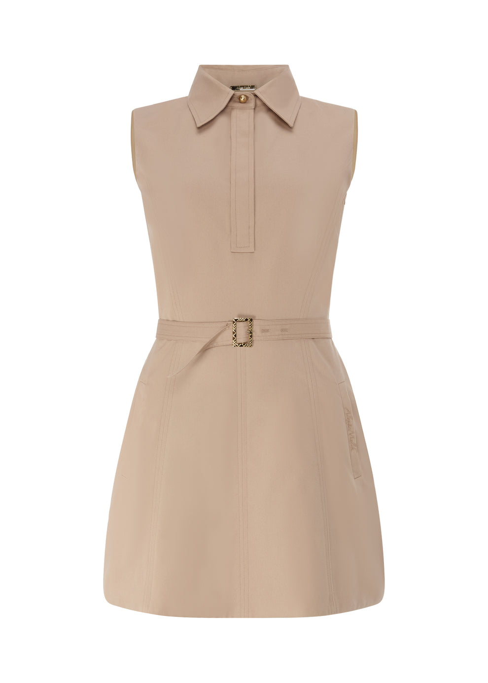 Mini Dress Tailored Beige