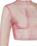 YASSMIN SALEH SHAABNA TATTOO CROP TOP PINK