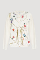 MALO FLORAL PRINT CARDIGAN – NOIR