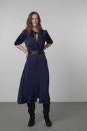 Waisted satin midi dress - CHANI - Ink