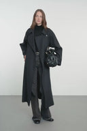 Wool blend trench coat - VERA - Charcoal