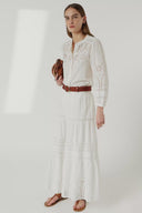 Embroidered cotton skirt - JALY