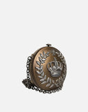 Dolce & Gabbana Gold Brass Metal DG Crown Clutch Crossbody Bag