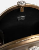 Dolce & Gabbana Gold Brass Metal DG Crown Clutch Crossbody Bag
