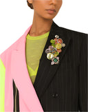 Dolce & Gabbana Multicolor Patchwork Embellished Coat Jacket