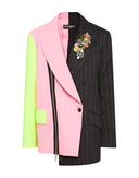 Dolce & Gabbana Multicolor Patchwork Embellished Coat Jacket