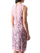 Dolce & Gabbana Pink Floral Lace Sleeveless Sheath Dress