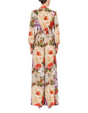 Dolce & Gabbana Multicolor Floral Wide Leg Jumpsuit Dress