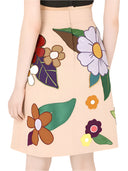 Dolce & Gabbana Beige Floral High Waist Pencil Cut Skirt