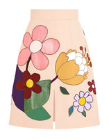 Dolce & Gabbana Beige Floral High Waist Pencil Cut Skirt
