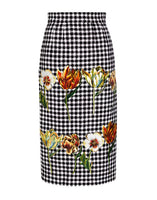 Dolce & Gabbana Multicolor Floral Print High Waist Pencil Cut Skirt