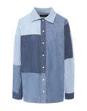 Dolce & Gabbana Blue Cotton Button Up Collared Long Sleeve Top