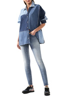 Dolce & Gabbana Blue Cotton Button Up Collared Long Sleeve Top
