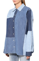 Dolce & Gabbana Blue Cotton Button Up Collared Long Sleeve Top