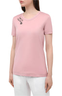 Dolce & Gabbana Pink Logo Print Cotton Crew Neck T-shirt