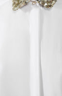 Dolce & Gabbana White Cotton Long Sleeves Sequin Shirt Top