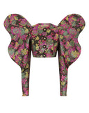 Dolce & Gabbana Multicolor Floral Jacquard Cropped Jacket