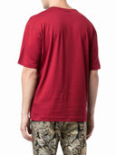Dolce & Gabbana Red Logo Tape Cotton Crew Neck T-shirt
