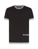 Dolce & Gabbana Black Logo Cotton Crew Neck Men Tee T-shirt