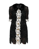 Dolce & Gabbana Black Floral Lace Embellished Mini Dress