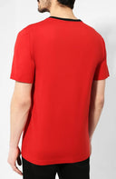 Dolce & Gabbana Red Logo Crown Cotton Crew Neck T-shirt