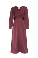 AVA Flared Midi Dress - Bordeaux