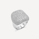 Puzzle Solo Ring in White Gold and White Diamond Pavé