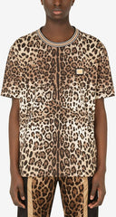 Dolce & Gabbana Brown Leopard Crew Neck Short Sleeve T-shirt