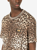 Dolce & Gabbana Brown Leopard Crew Neck Short Sleeve T-shirt