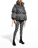 Dolce & Gabbana Black White Polka Dot Full Zip Puffer Jacket