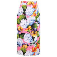 Dolce & Gabbana Multicolor Floral High Waist Midi Skirt